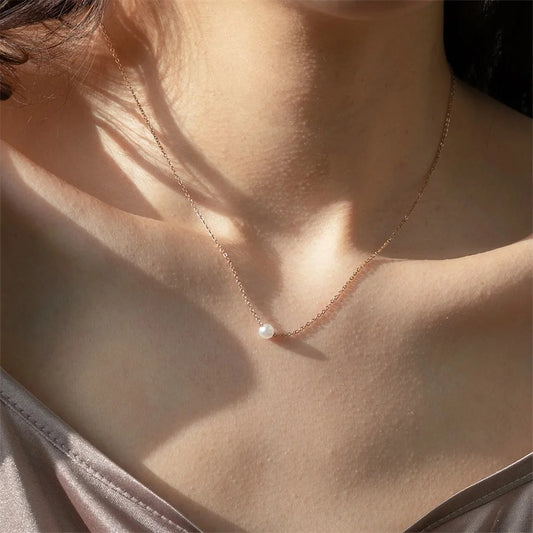 5MM Imitation pearls Pendant Necklace