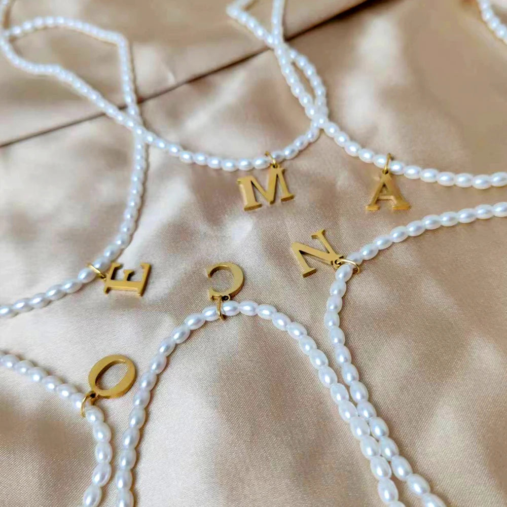 Imitation Pearl Necklace  DIY Alphabet