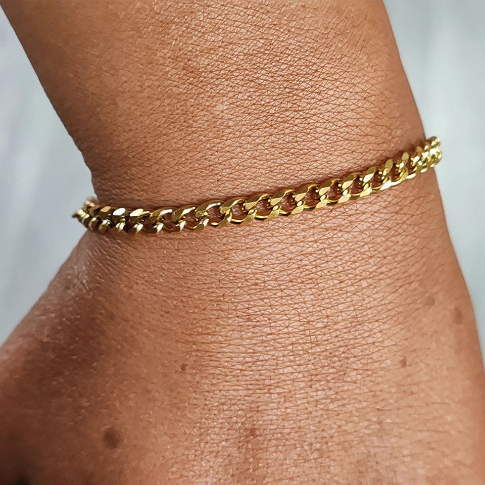 Cuban Chain Bracelet Fashion Jewelry Ladies Holiday Gift