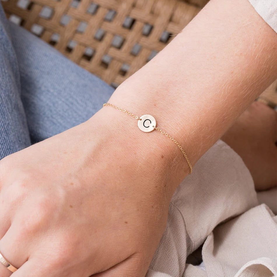 Customized Month Plum Bossom Rose Flower Braclets Plants Coin Bracelet