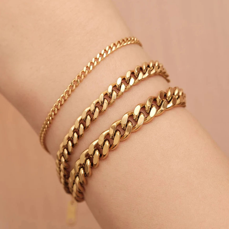 Bracelet Classic Trendy Punk Charms Cuban Chain