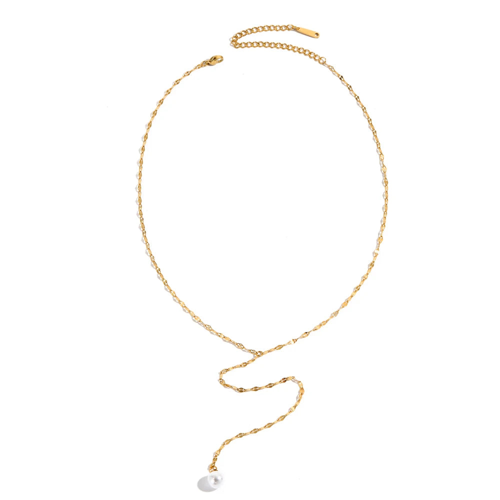 Imitation Pearl Y Necklaces Round Pearl Wedding Necklaces