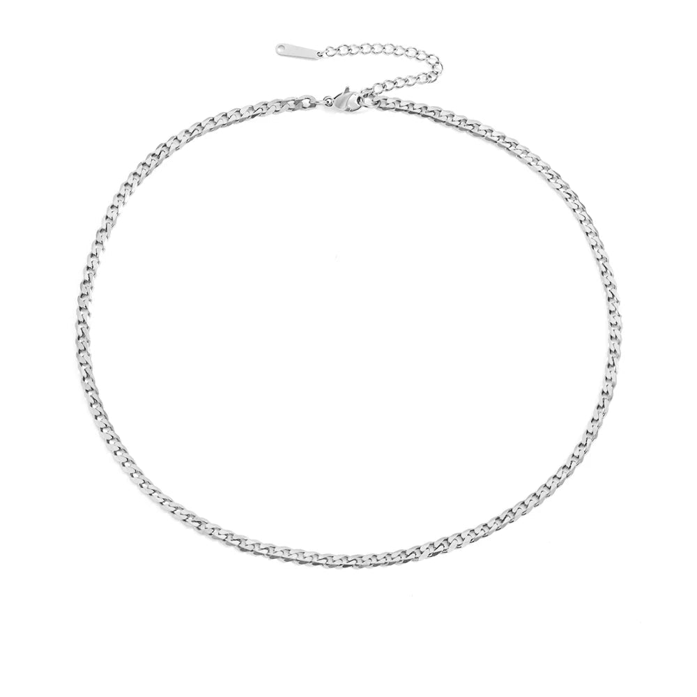 Silver color Men's Cuban Link Chain