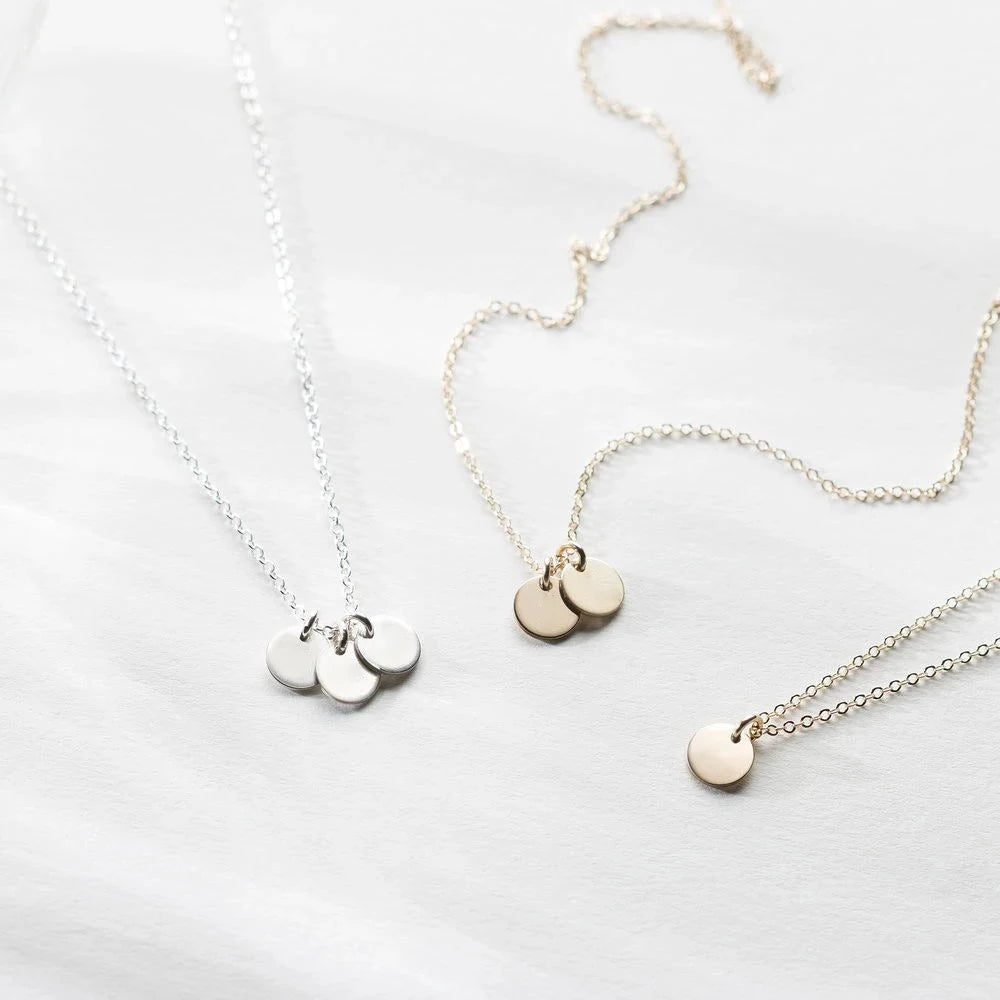9mm Polished Round Pendant Coin Necklace