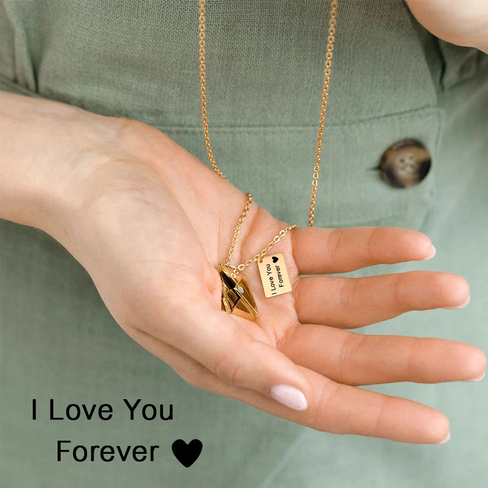 Letter Envelope Pendant Necklace Customized