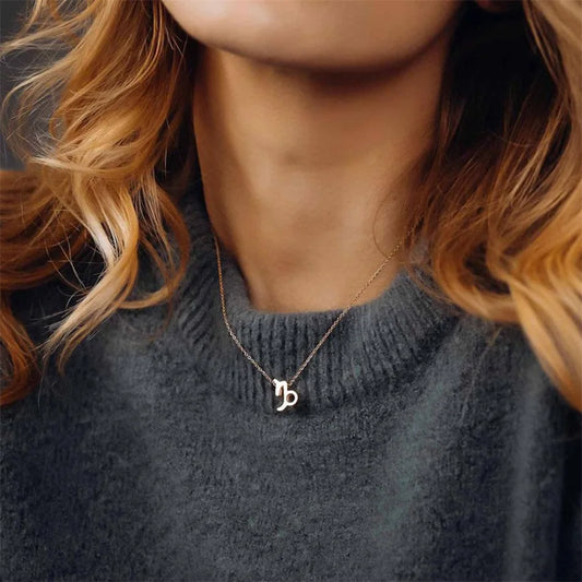 New Women 12 Horoscope Zodiac Sign Pendant Necklace