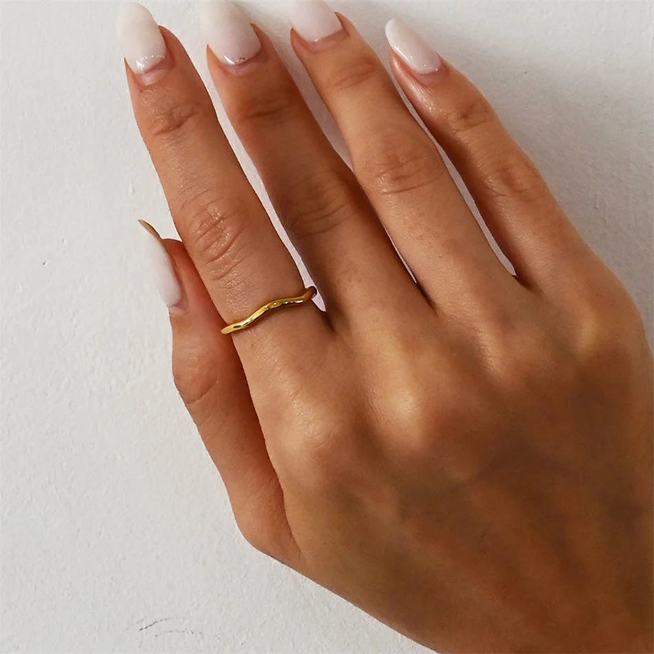 Irregular Wave Rings Trendy