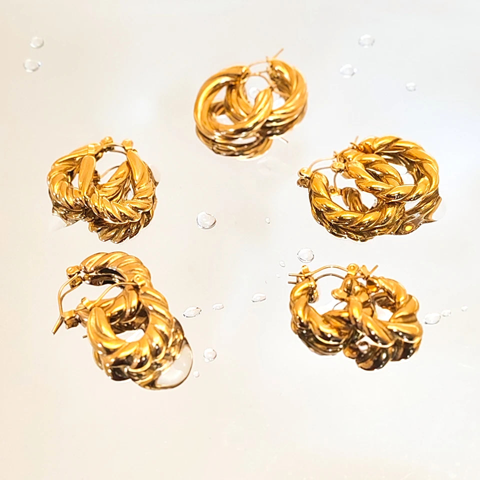 Threaded Hoop Earrings
