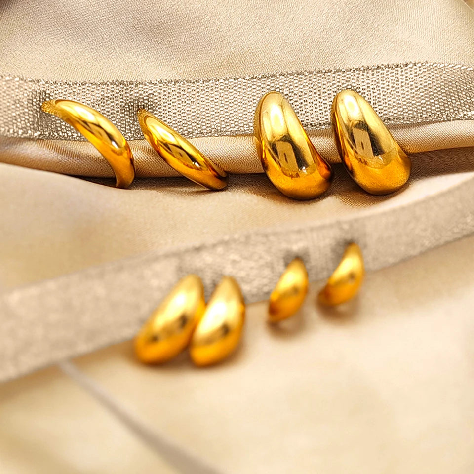 Simple Women Chunky Hoops Earrings