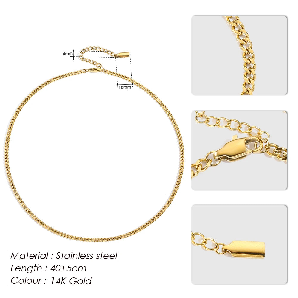 BELLUCCIE Men's Cuban Chain Necklace Stainless Steel Upgraded Lobster Clasp Adjustable Short Accessories Wholesale