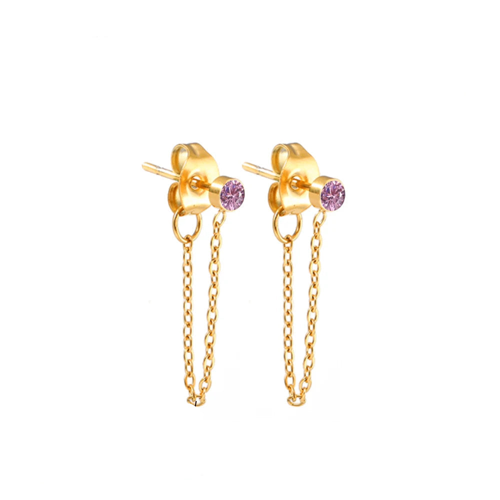 Zircon Birthstone Pendant Earrings