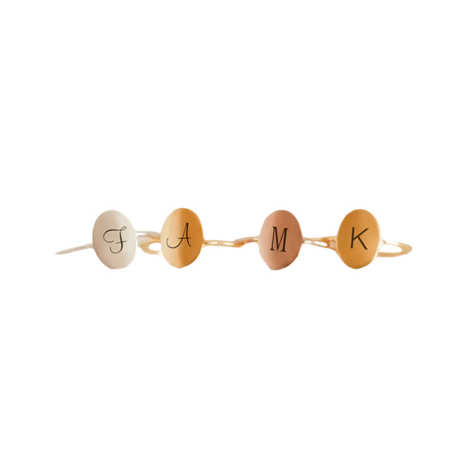 Initial Constellation oval Ring