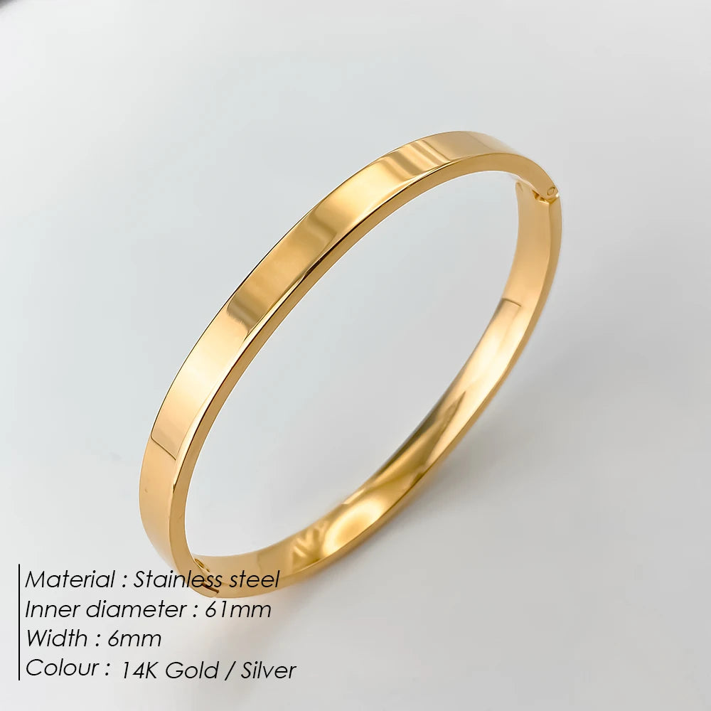 BELLUCCIE Stainless Steel Shiny Rhinestone Women's Fashion Bangle Punk Jewelry Holiday Gifts Factory Direct
