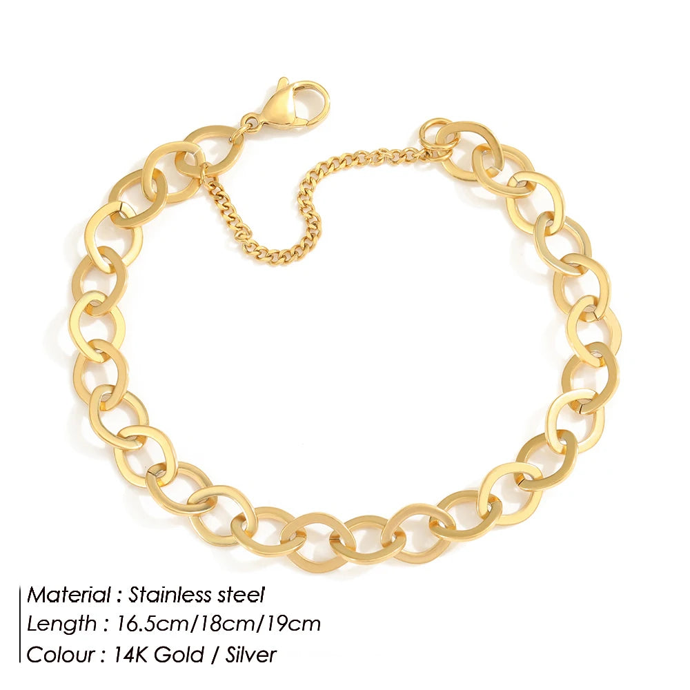 BELLUCCIE New Handmade Chain Stainless Steel Plated Chain Bracelet Fashion Jewelry For Women and Men Wedding Birthday Party