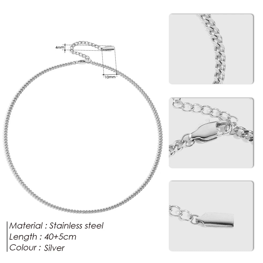 BELLUCCIE Men's Cuban Chain Necklace Stainless Steel Upgraded Lobster Clasp Adjustable Short Accessories Wholesale