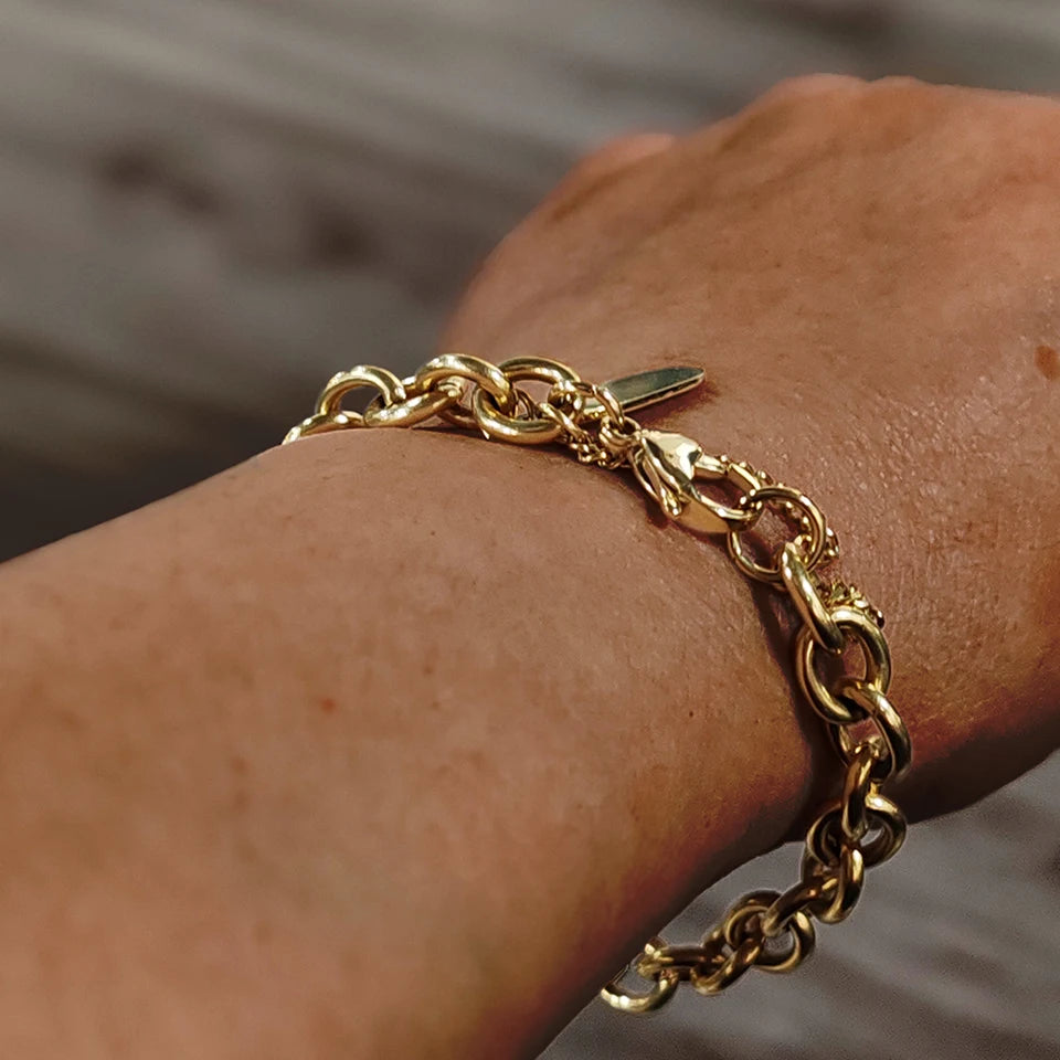 BELLUCCIE 10CS Punk Stainless Steel Chain Bracelet Handmade Chain Fashion Jewelry Women Gift Wedding Bracelet Birthday Party