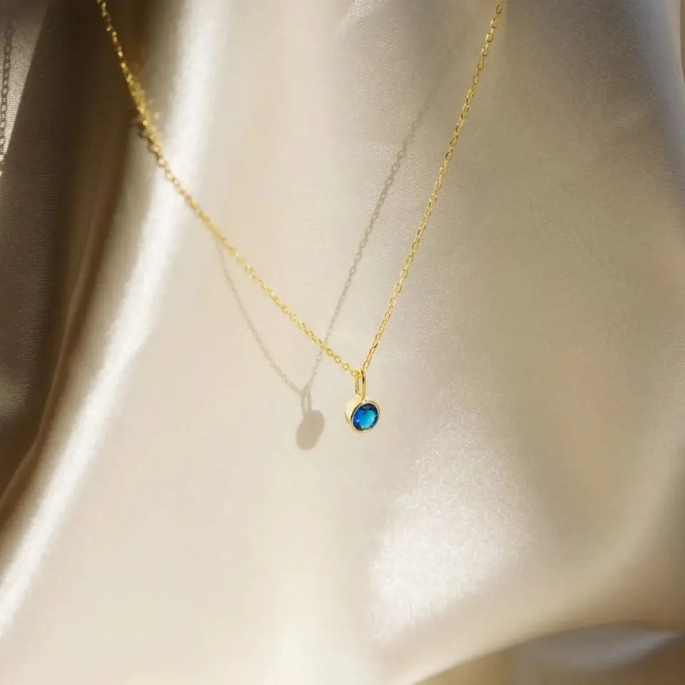 Birthstone Set Necklace Zirconia