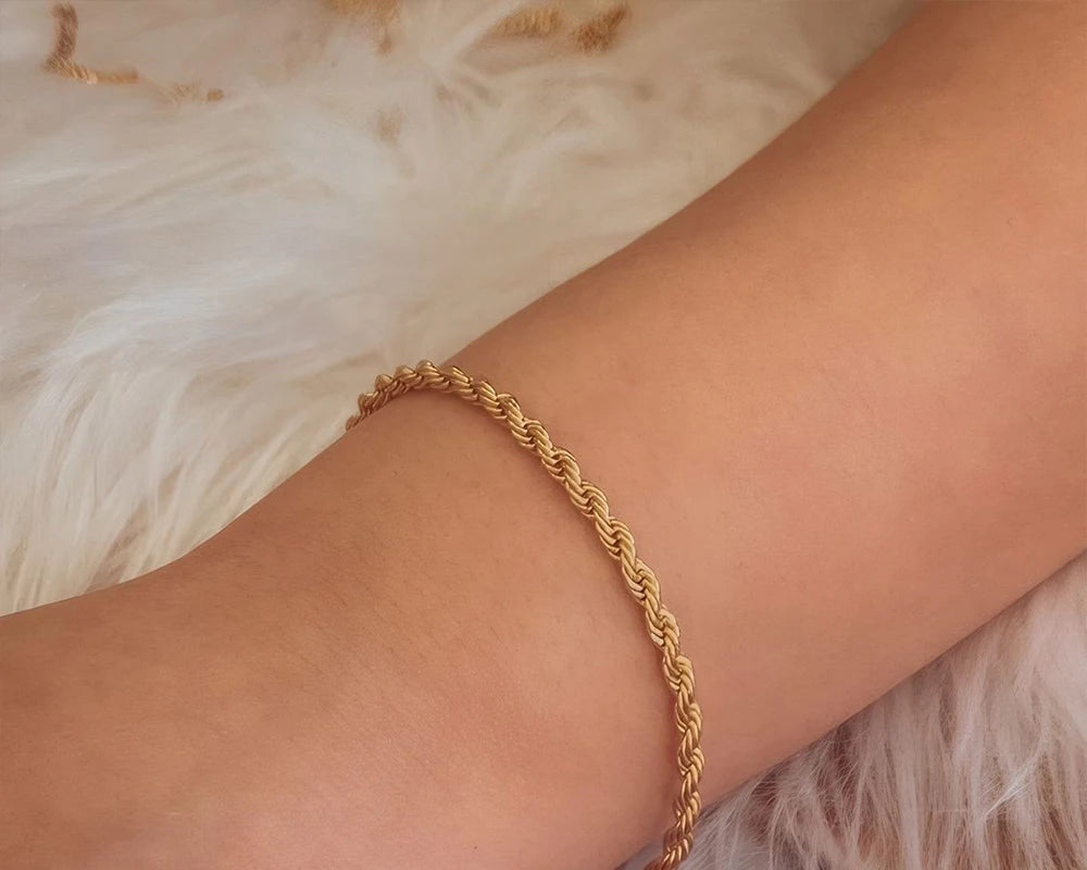 3MM Twist Chain Set  Necklace Bracelet Suitable for Party Holiday Wear