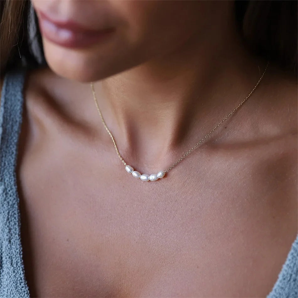 Hot Simple Create Pearls Choker Necklaces
