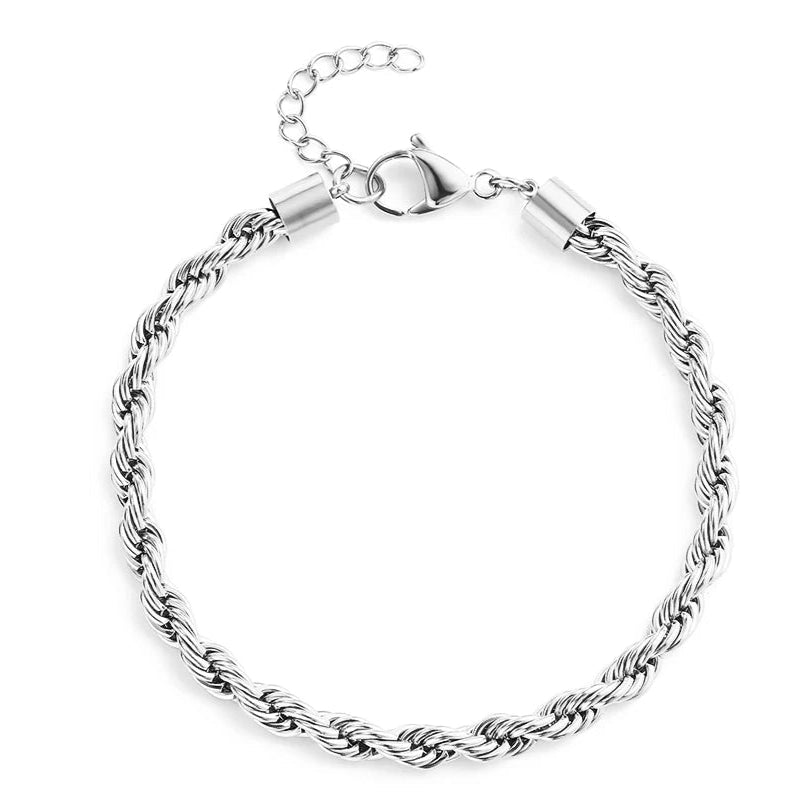 Silver Color Rope Chain Link Anklets