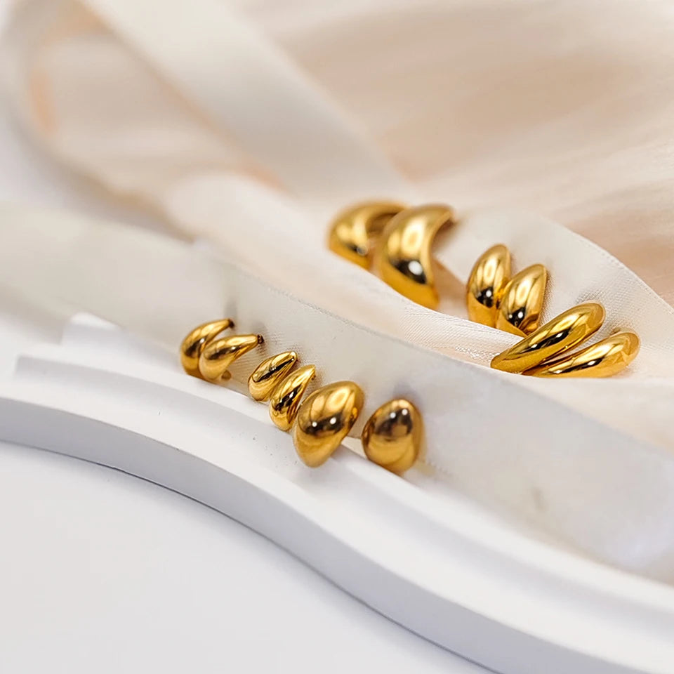 Simple Women Chunky Hoops Earrings