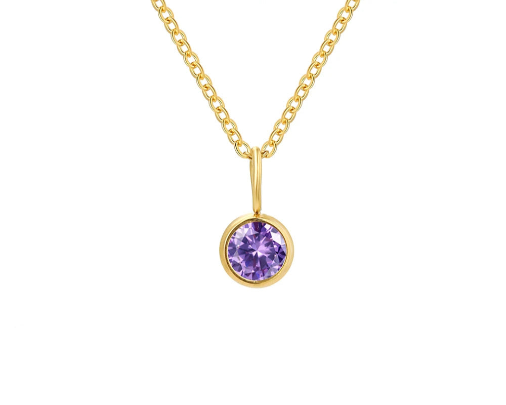 Birthstone Set Necklace Zirconia