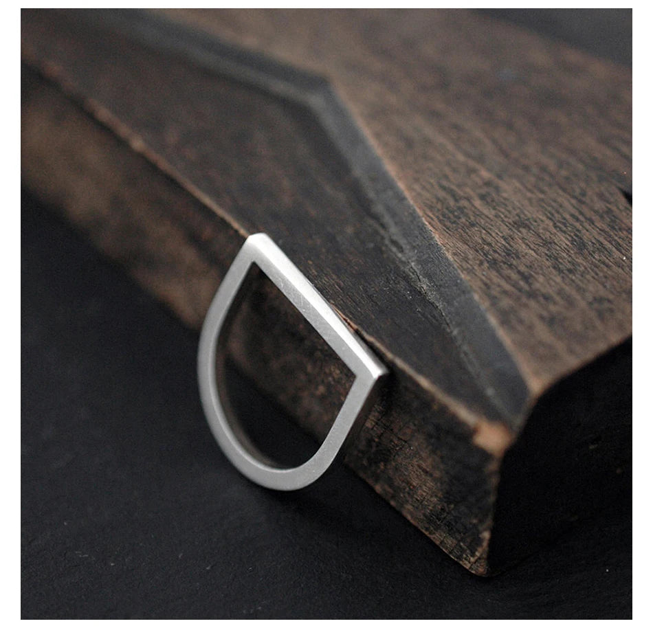 BELLUCCIE Trendy Stainless Steel Rings for Women Vintage Geometric Pinky Ring Dainty Stackable Round Midi Rings Jewellery