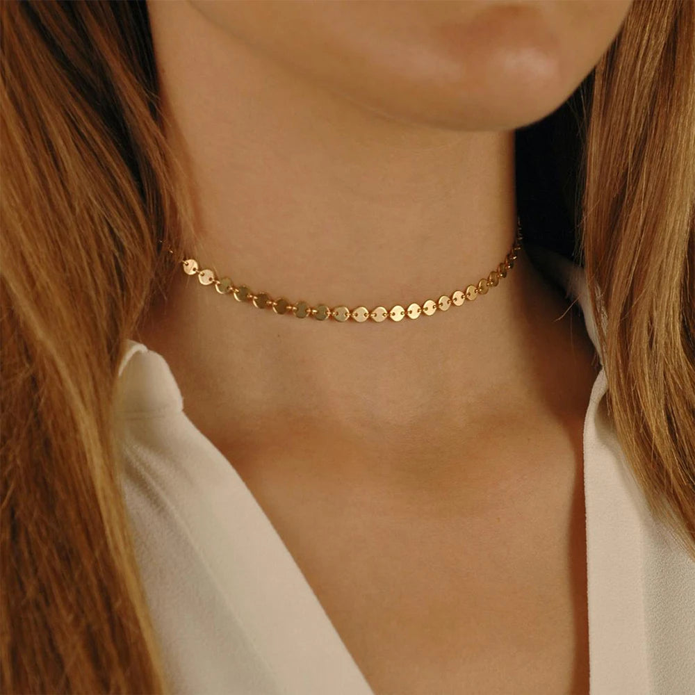 Gold Color Choker Necklace