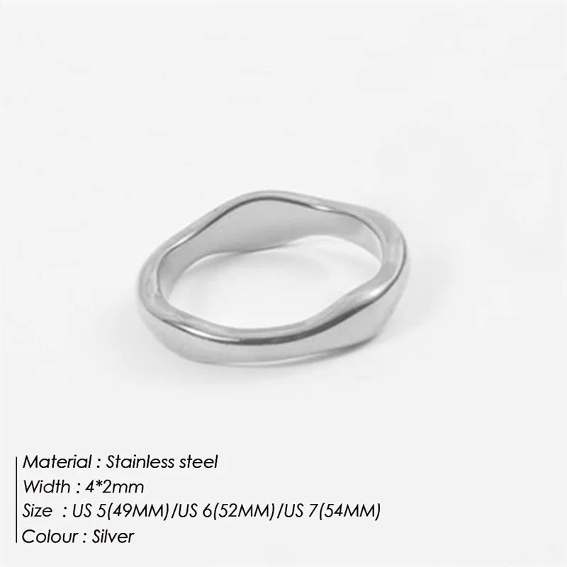 Irregular Wave Rings Trendy
