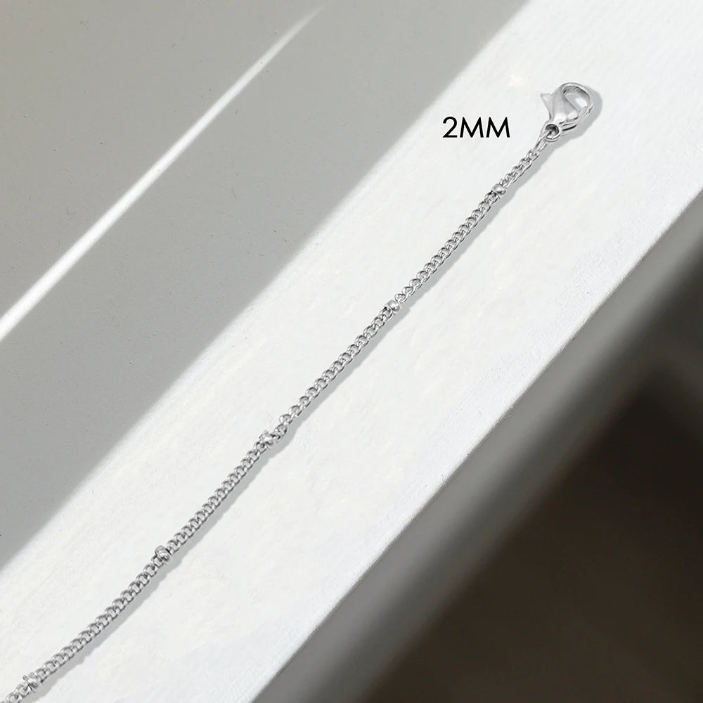 Silvery Simple Female Dainty Chain Bracelet