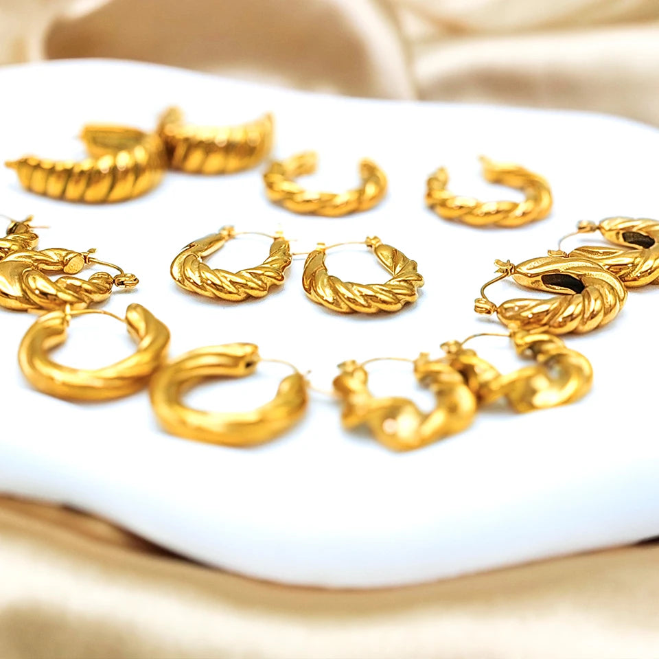 Threaded Hoop Earrings