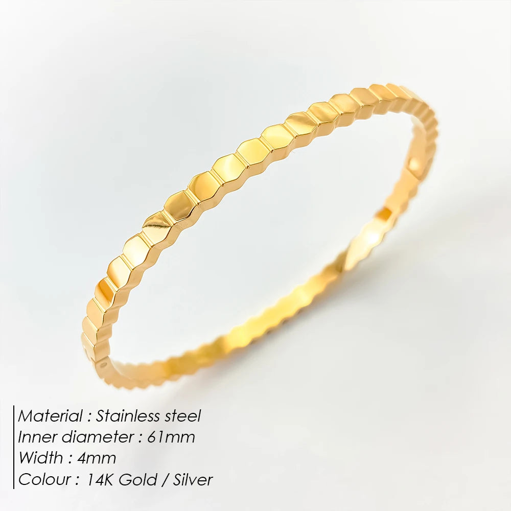 BELLUCCIE Stainless Steel Shiny Rhinestone Women's Fashion Bangle Punk Jewelry Holiday Gifts Factory Direct