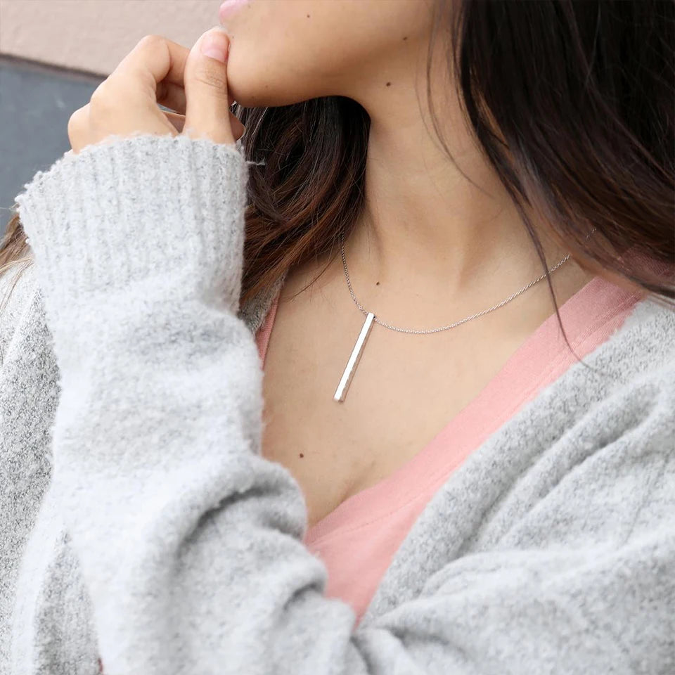 Minimalist Square Bar Necklace Women