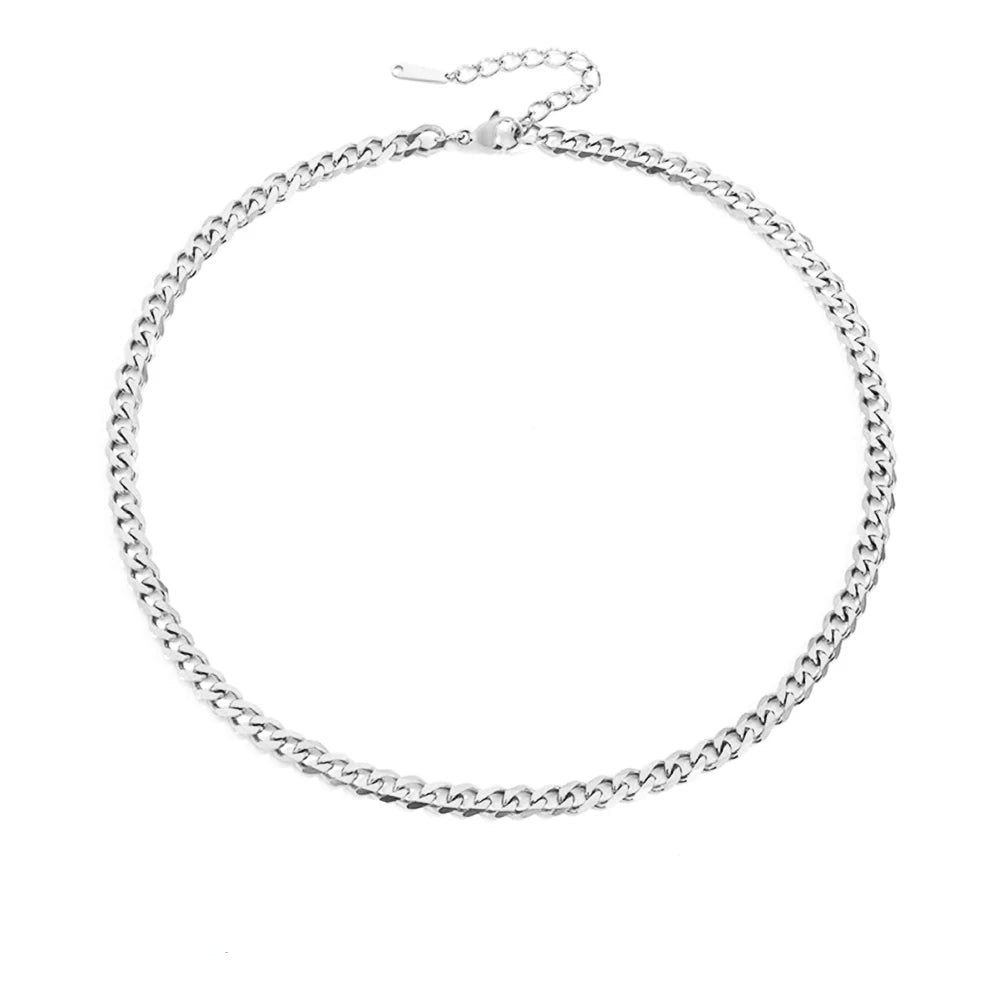 Silver color Men's Cuban Link Chain