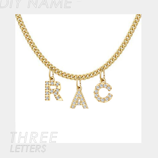 BELLUCCIE  Necklace Personalized zircon Alphabet Stainless Steel choke Necklace Pendant Nameplate Gift Dropshipping