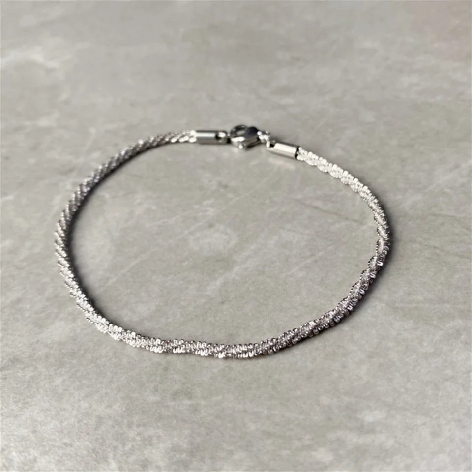 Silver Gold Colour Sparkling Gypsophila Adjustable Bracelet