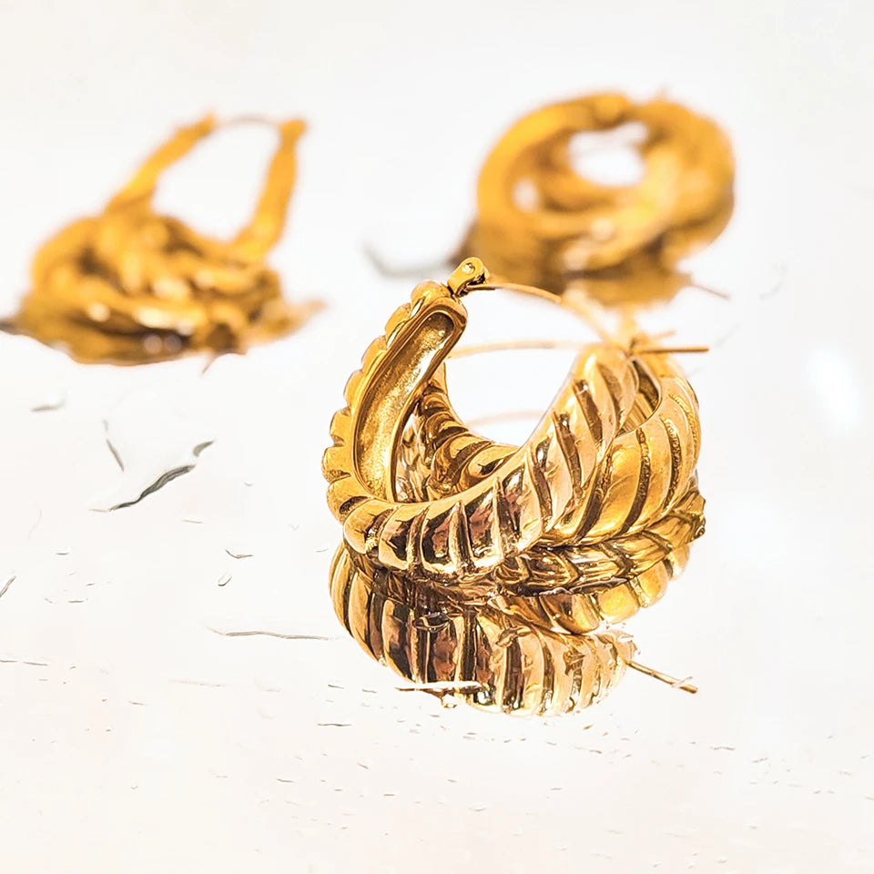Threaded Hoop Earrings