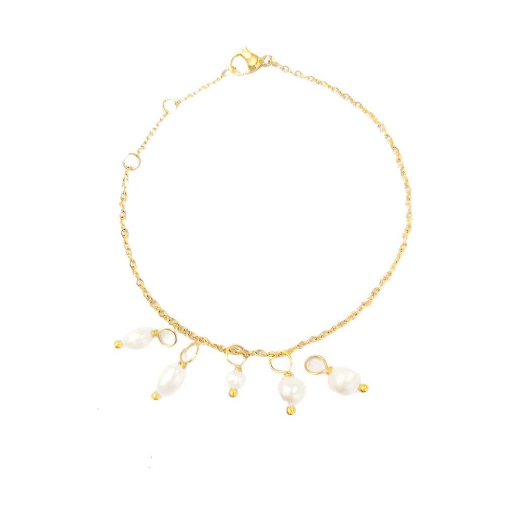 Freshwater Pearl Bracelet DIY Irregular Chain Pearl Bracelet  Gift