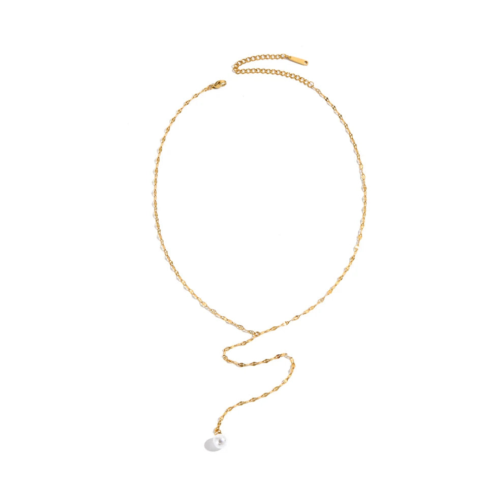 Imitation Pearl Y Necklaces Round Pearl Wedding Necklaces