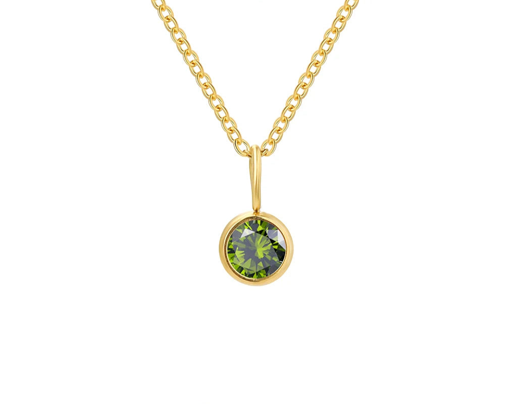 Birthstone Set Necklace Zirconia