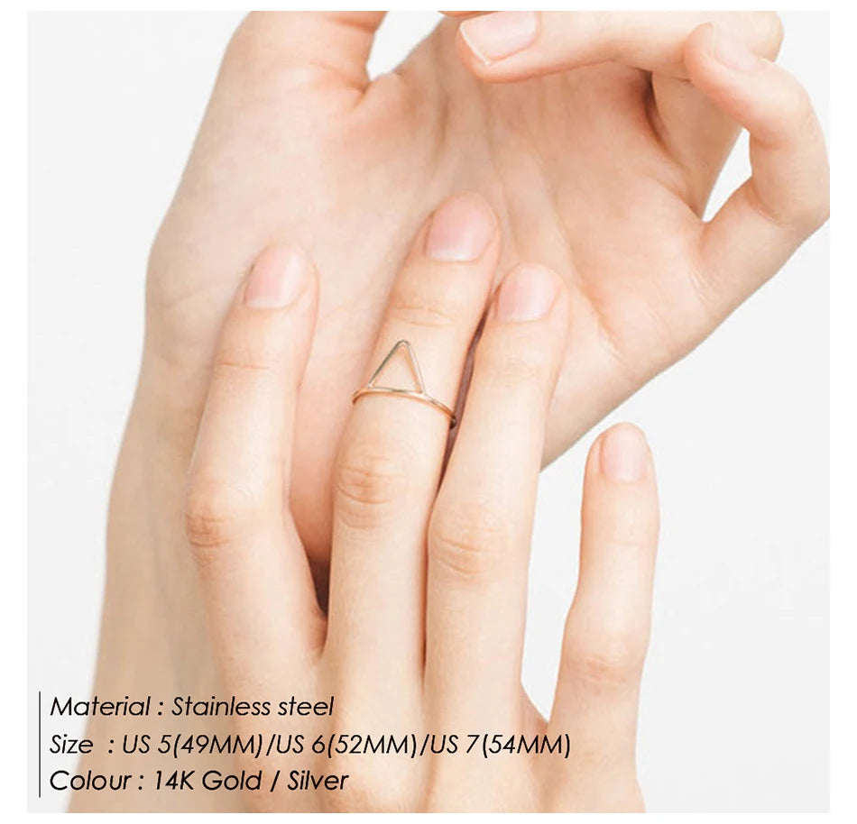 BELLUCCIE Trendy Stainless Steel Rings for Women Vintage Geometric Pinky Ring Dainty Stackable Round Midi Rings Jewellery