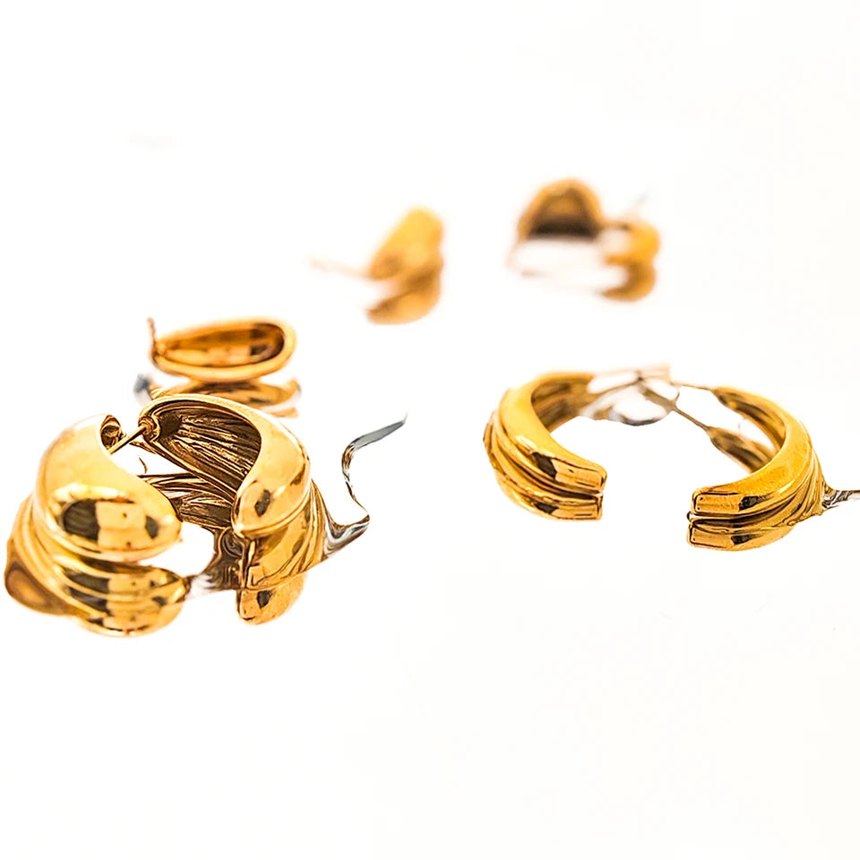 Simple Women Chunky Hoops Earrings