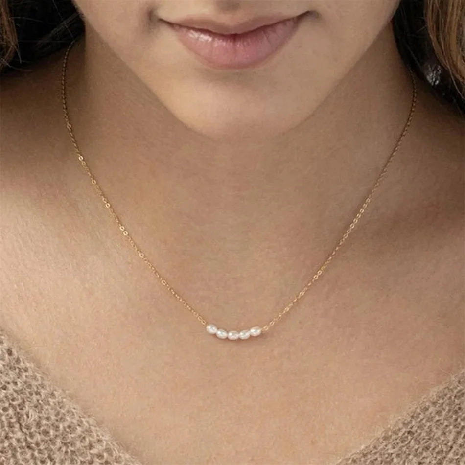Hot Simple Create Pearls Choker Necklaces