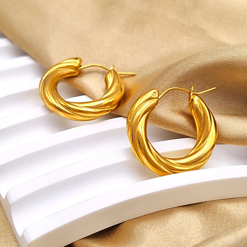 Threaded Hoop Earrings
