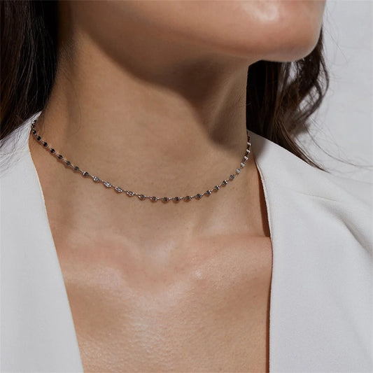 BELLUCCIE  DIY Multi Layered Necklace for Women Pendant Stainless Steel Necklace Women Chain Choker Necklace