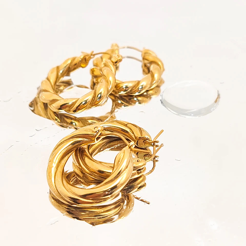 Threaded Hoop Earrings