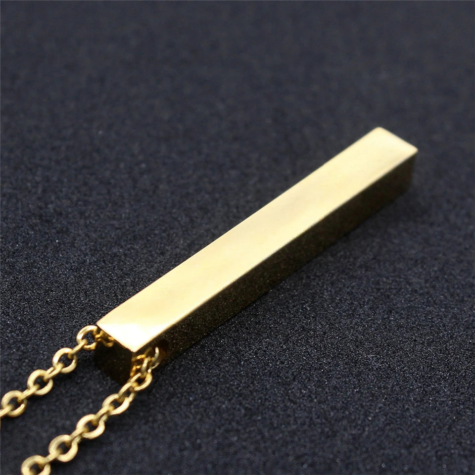 Minimalist Square Bar Necklace Women