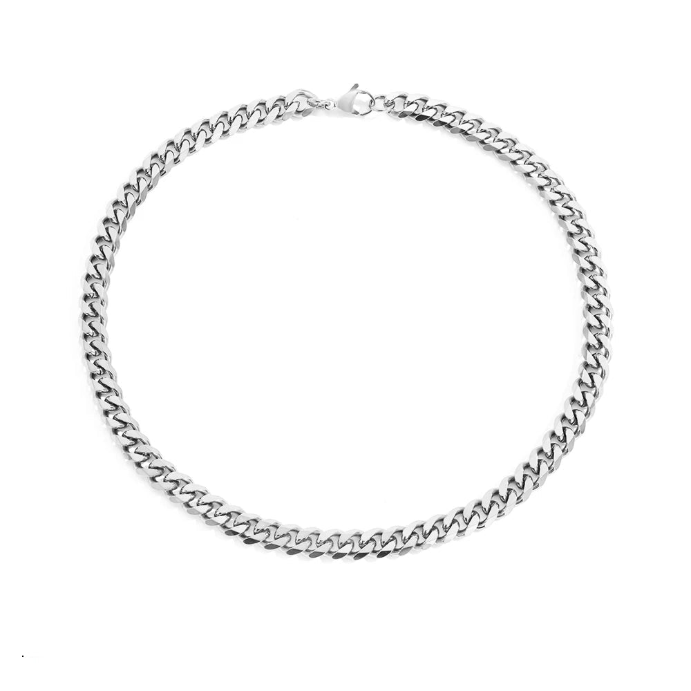 Silver color Men's Cuban Link Chain