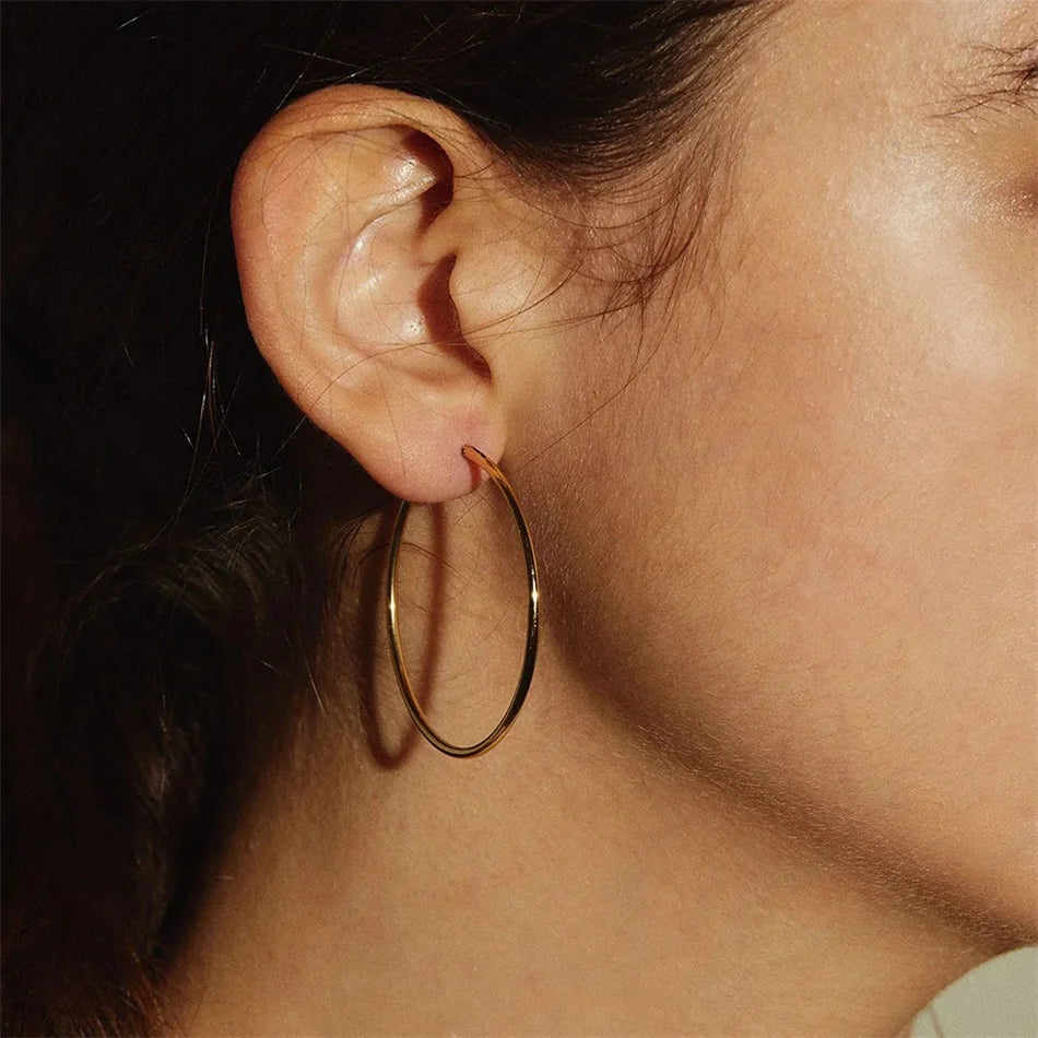 Big Circle Hoop Earrings