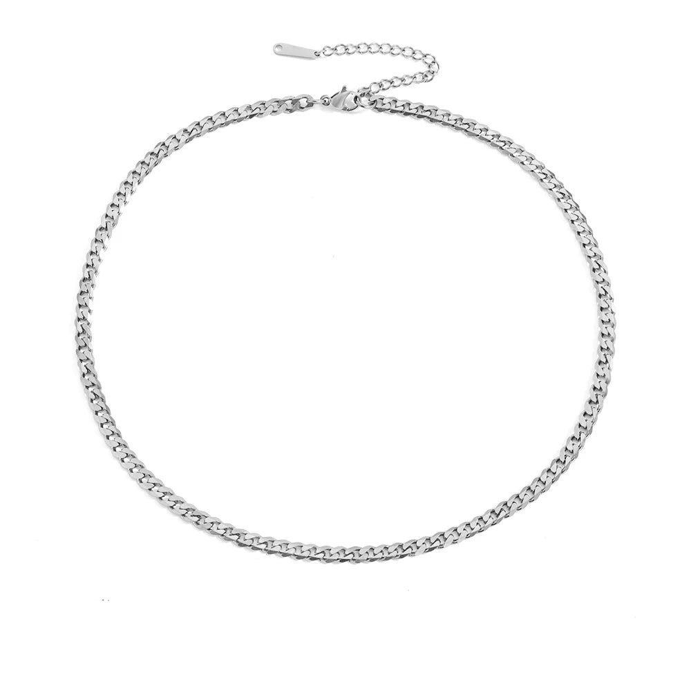 Silver color Men's Cuban Link Chain